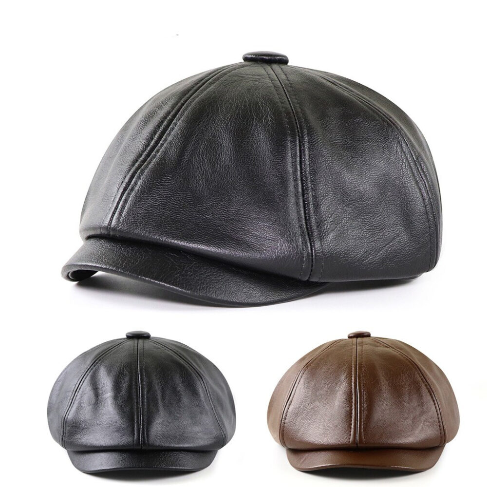 Béret vintage en imitation cuir, plusieurs couleurs disponible.