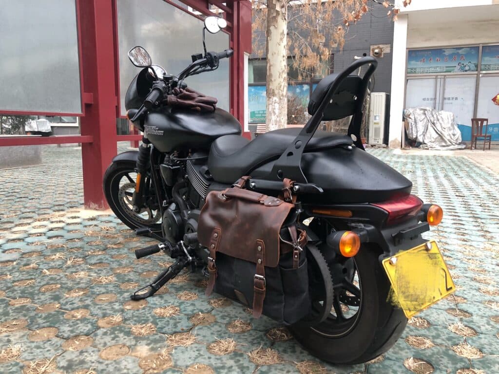 Sacoche pour moto style vintage sacoche pour moto style vintage toile crazy horse cuir