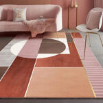 Tapis vintage géométrique, bonne qualité et très haute qualité à la mode dans une maison
