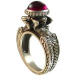 Bague vintage sirènes, très à la mode avec un perle