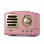 Enceinte stéréo bluetooth rétro portable, bonne qualité à la mode. Couleur rose