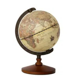 Globe terrestre vintage, ornements en bois, bonne qualité