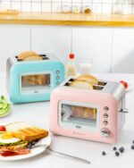 Grille-pain électrique transparent vintage style rétro, mignon, bonne qualité, plusieurs couleurs différentes