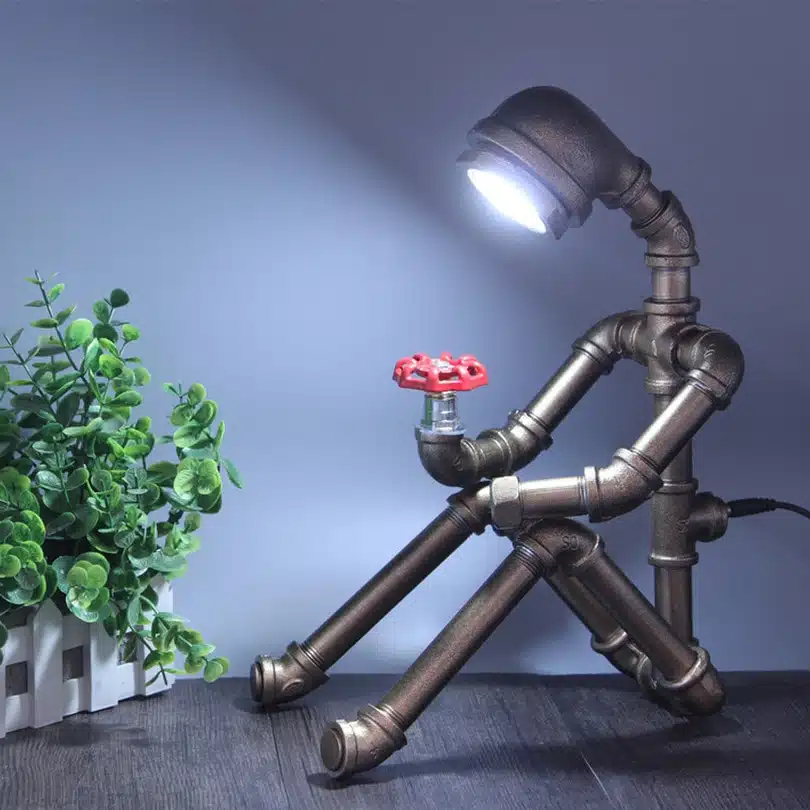 Lampe de table style rétro, industriel, robot, à la mode, très haute qualité