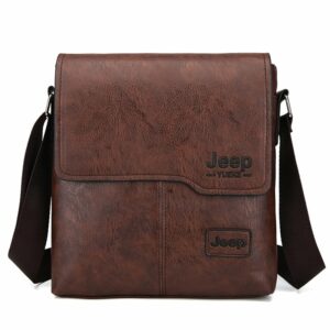 Petit sac vintage en bandoulière pour homme en cuir marron, à la mode et très bonne qualité