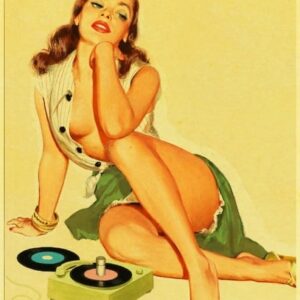 Affiche Pin-up vintage en papier Kraft "LOVE MUSIC", bonne qualité