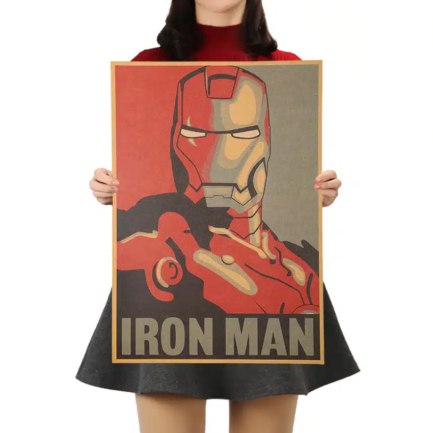 Affiche déco vintage Iron Man. Bonne qualité et très original.