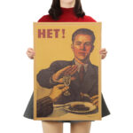 Affiche en papier kraft "HET !". Bonne qualité et très original.