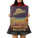 Affiche film I Want To Believe en couleurs vintage. Bonne qualité et très original.