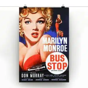 Affiche vintage en toile film Marilyn Monroe "BUS STOP", Très bonne qualité
