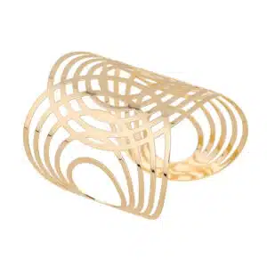 Bracelet manchette géométrique vintage pour femme en métal doré, bonne qualité et très à la mode.