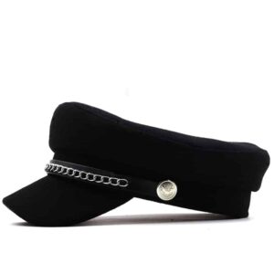 Casquette béret rétro en laine noire pour femme casquette beret retro en laine noire pour femme 2