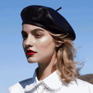 Casquette octogonale type béret rétro pour femme effet cuir casquette octogonale type beret retro pour femme effet cuir 6