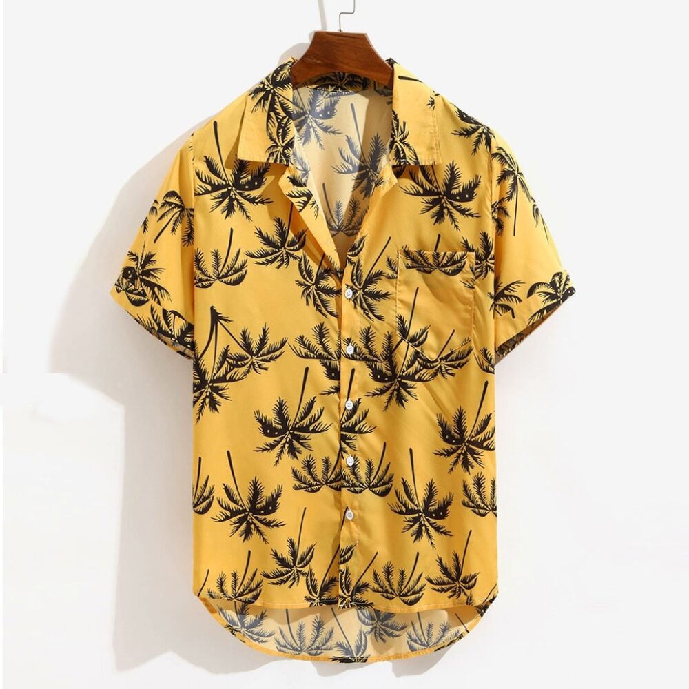 Chemise manches courtes vintage imprimée hawaïenne, bonne qualité et à la mode. Très haute qualité