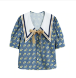 Chemisier élégant à col vintage pour femme, bonne qualité et à la mode