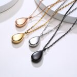 Collier chaîne à pendentif goutte d'eau vintage pour femme, bonne qualité à la mode. 3 couleurs différentes