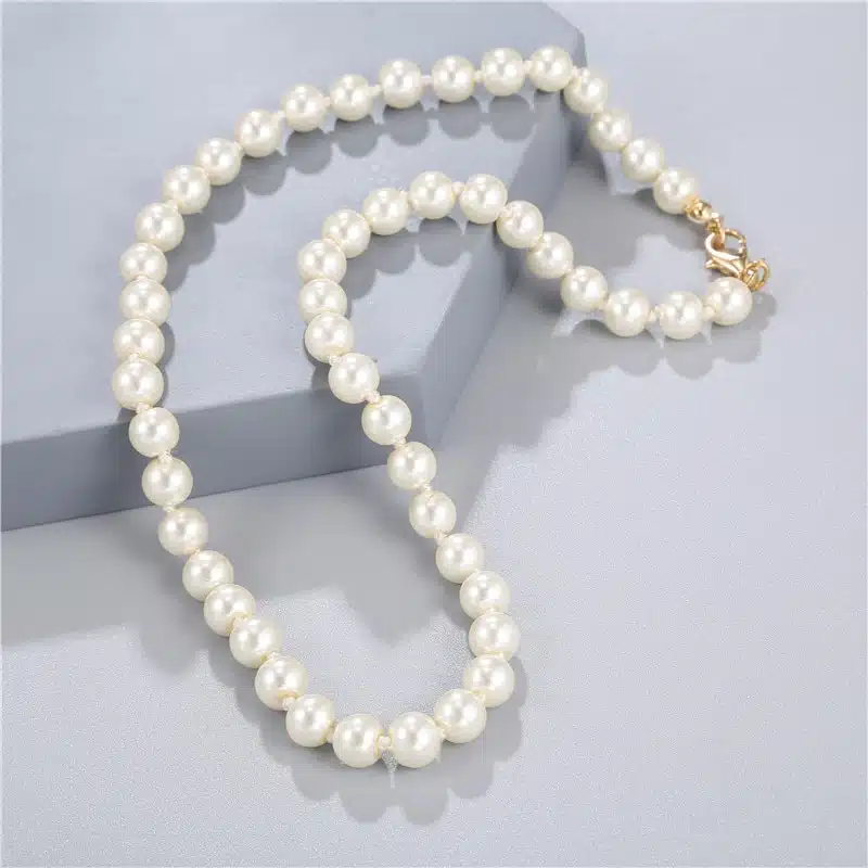 Collier de perles ras de cou vintage pour femme collier de perles ras de cou vintage pour femme 2