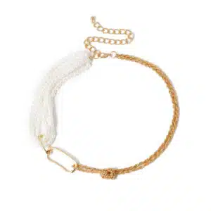 Collier en chaîne et perles vintage pour femme. Bonne qualité et très tendance.