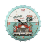 Horloge 3D en fer rétro capsule de bouteille « GARAGE ROUTE US 66 », bonne qualité et original