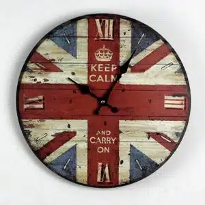 Horloge murale drapeau anglais en bois style rétro, bonne qualité et original