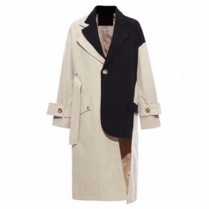Manteau trench blazer vintage beige et noir. Bonne qualité et très tendance.
