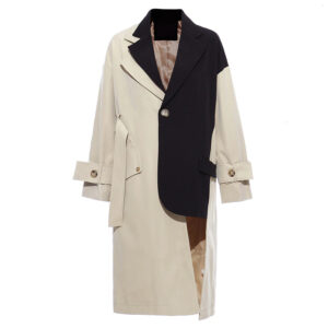 Manteau trench blazer vintage beige et noir. Bonne qualité et très tendance.