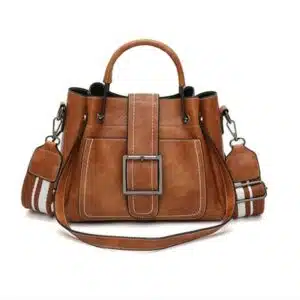 Petit sac à main type cartable à bandoulière vintage pour femme, couleurs marron à la mode
