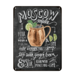 Plaque vintage en métal cocktail « Moscow Mule », bonne qualité.