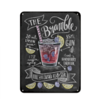 Plaque vintage en métal cocktail « The bramble », bonne qualité à la mode