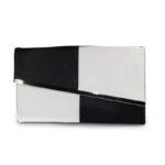 Pochette vintage en simili cuir noir et blanc pour femme, bonne qualité, à la mode