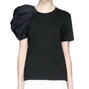 T-shirt col rond et manche vintage pour femme, bonne qualité et à la mode