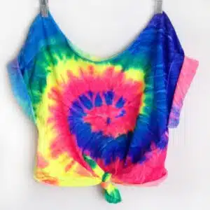 T-shirt vintage multicolore arc-en-ciel avec nœud pour femme, bonne qualité et à la mode