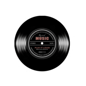 Tapis de sol 3D rond forme vinyle vintage « Music Play it loud », bonne qualité et original