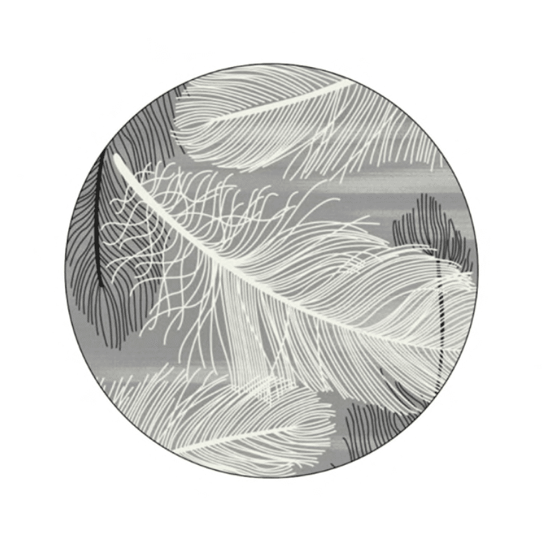 Tapis rond design rétro motif plume tapis rond motif geometrique tendance vintage 140cmx140cm 5