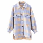 Veste chemise chaude à carreaux vintage pour femme, bonne qualité et à la mode