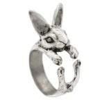 Bague vintage réglable en forme de lapin, bonne qualité à la mode