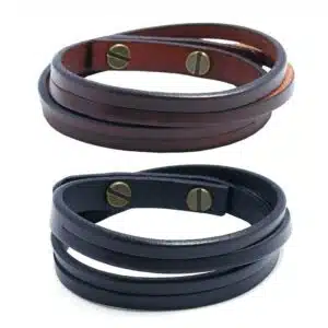 Bracelet vintage en imitation cuir multicouche tissé à la main, bonne qualité et à la mode, deux couleurs différents