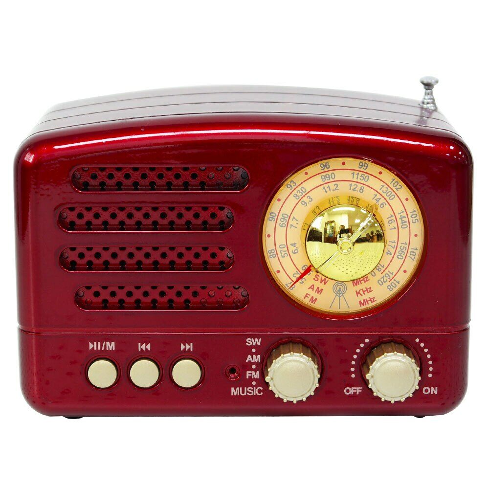 Radio vintage portable avec bluetooth et USB, bonne qualité et à la mode avec une antenne