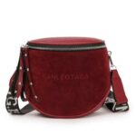 Sac à bandoulière vintage demi-cercle pour femme bordeaux, bonne qualité et très tendance