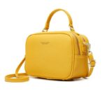 Sac à bandoulière vintage en couleur unie pour femme couleurs jaune. Bonne qualité et très tendance