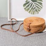 Sac à main vintage rond en paille pour femme, bonne qualité et à la mode