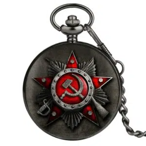 Montre à Gousset de l'Union Soviétique sur fond noir, bonne qualité et très original
