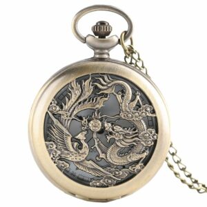 Montre à Gousset avec motif dragon, bonne qualité et très original