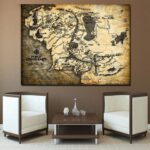 Tableau Carte Seigneur des Anneaux, bonne qualité et à la mode