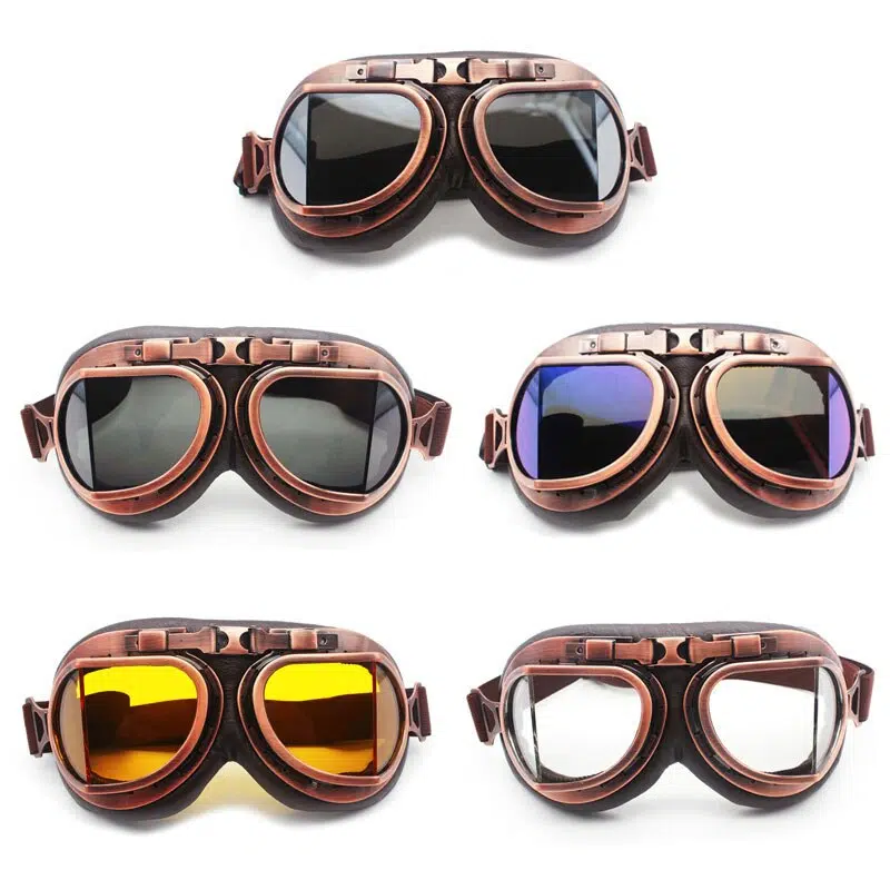 Lunettes de Moto rétro cadre cuivre, argent ou noir lunettes de moto retro cadre cuivre argent ou noir 4