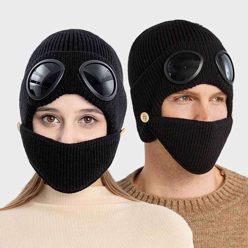 Bonnet mixte avec lunettes et masque intégrés bonnet mixte avec lunettes et masque integres 6