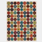 Tapis vintage circulaire multicolore, bonne qualité et à la mode
