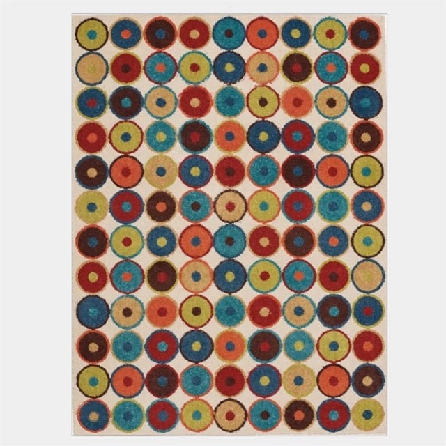 Tapis vintage circulaire multicolore, bonne qualité et à la mode