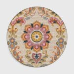Tapis vintage rond nordique beige, bonne qualité et à la mode