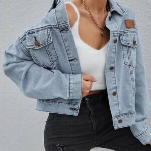 Veste en jean vintage pour femme, bonne qualité et à la mode